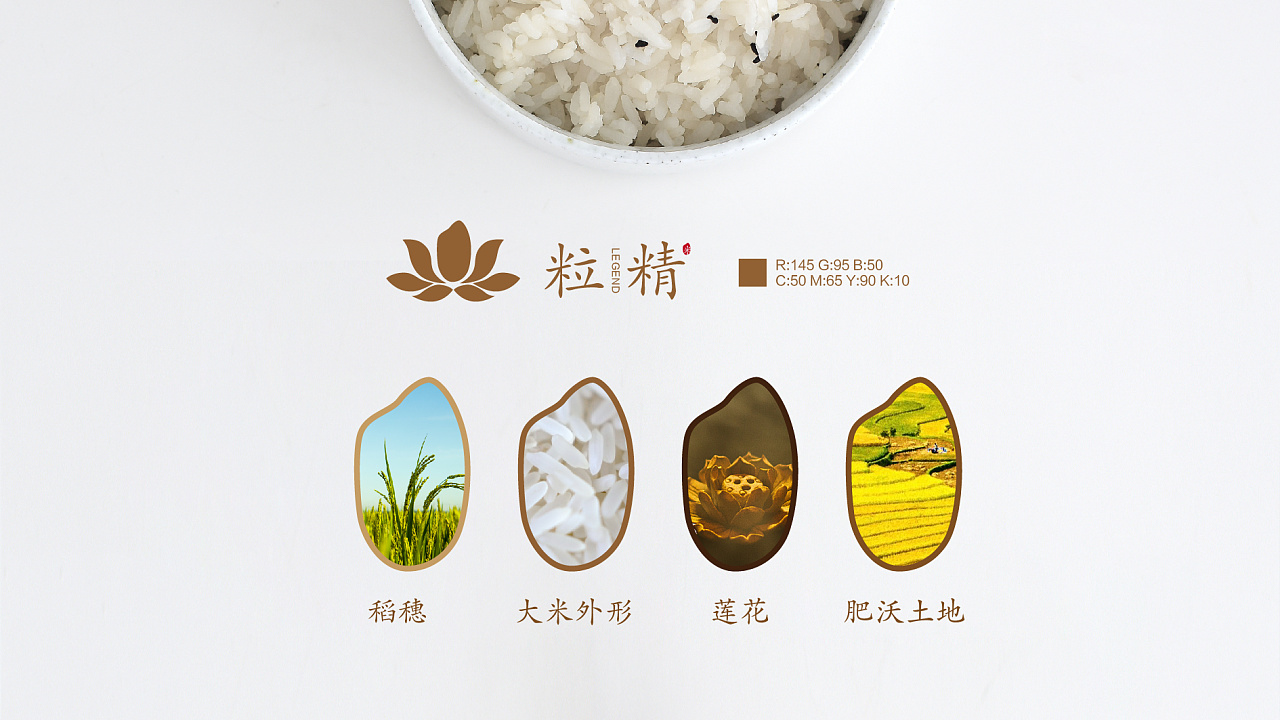 粒精品牌大米Logo设计 从一粒米到一份匠心